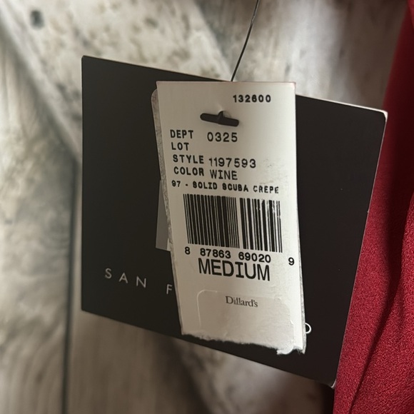 I.N. San Francisco NWT Juniors Dress Size Medium Wine color, Scuba Crepe Fabric - Picture 9 of 14